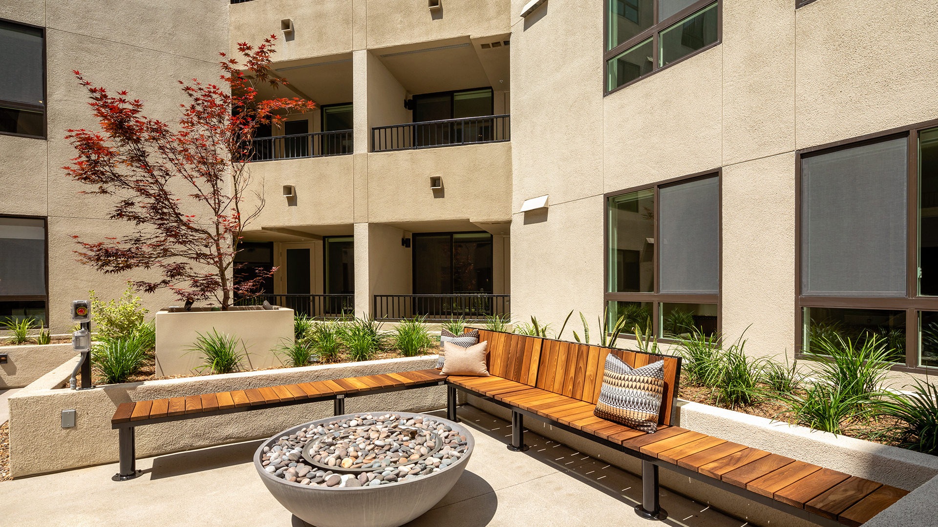 Courtyard with Seating and Firepit