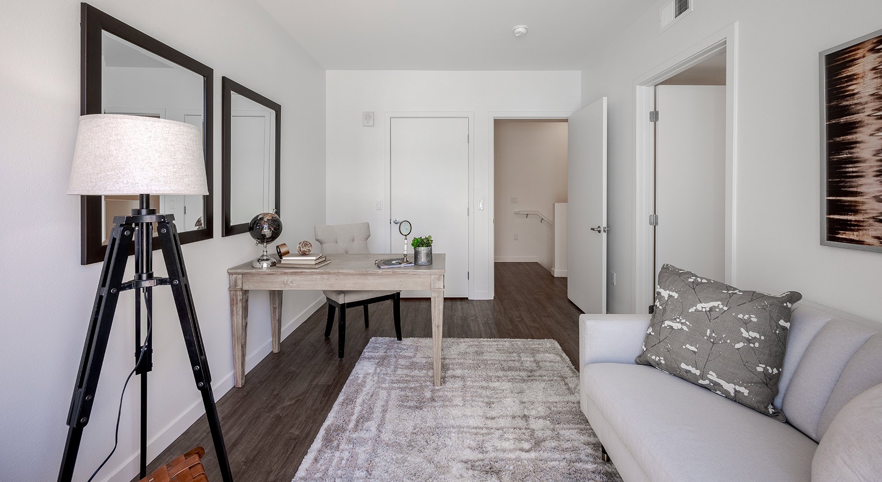 Picture of a home office with natural light flooding in.