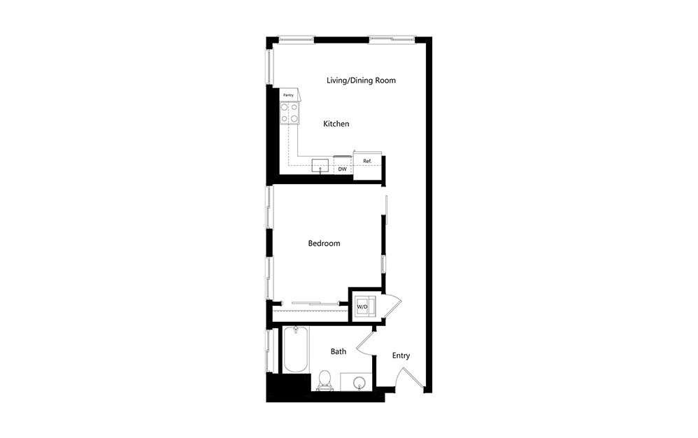 A10 - 1 bedroom floorplan layout with 1 bath and 717 square feet. (Preview)
