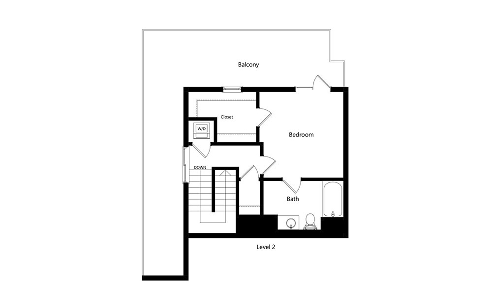 B11-PH - 2 bedroom floorplan layout with 2 baths and 1327 square feet. (Floor 2)