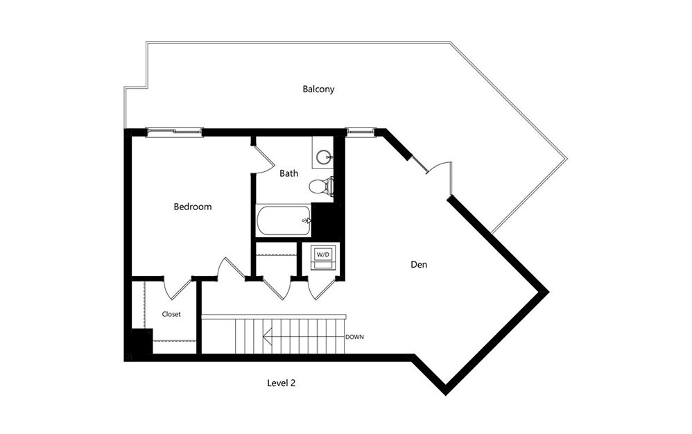 B12-PH - 2 bedroom floorplan layout with 2 baths and 1733 square feet. (Floor 2)