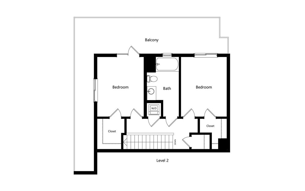 C1-PH  - 3 bedroom floorplan layout with 2.5 baths and 1661 square feet. (Floor 2)
