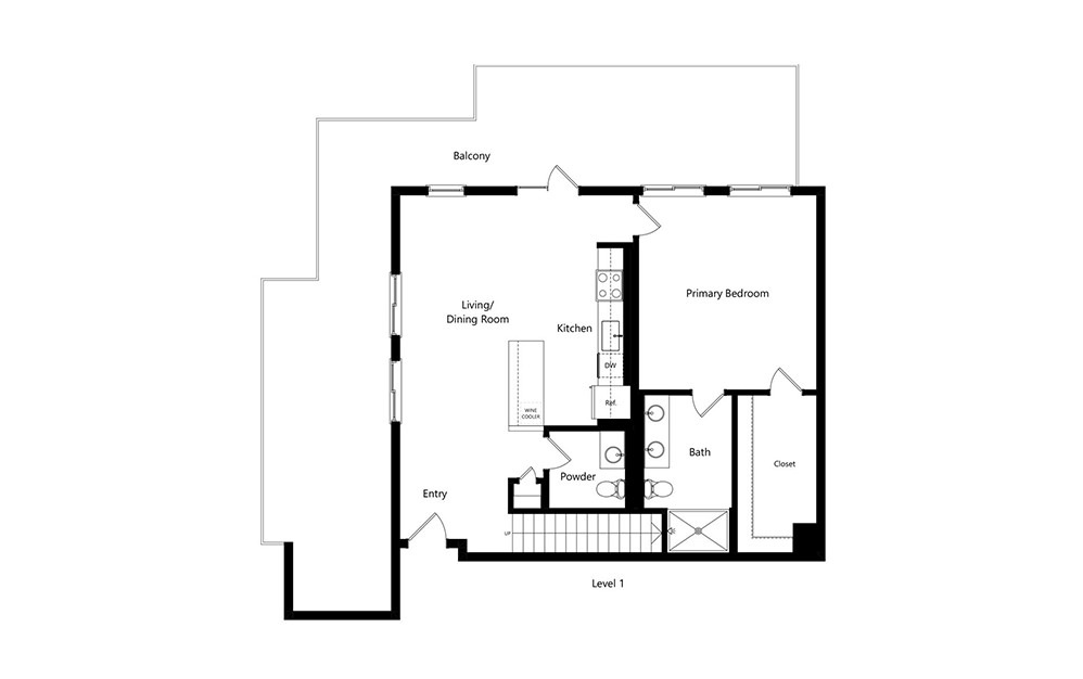 C1-PH  - 3 bedroom floorplan layout with 2.5 baths and 1661 square feet. (Floor 1)