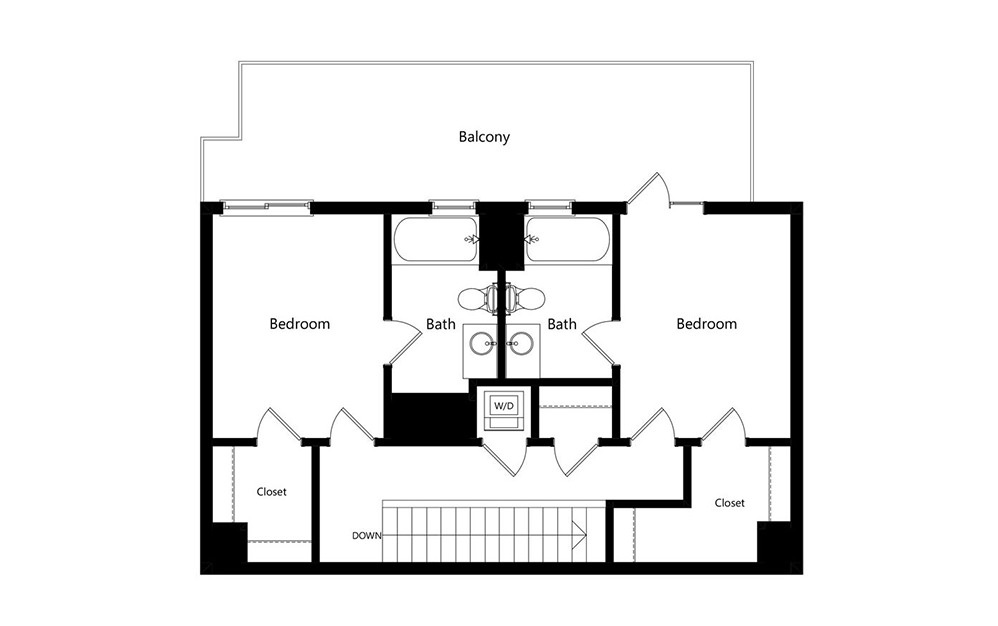 C2-PH - 3 bedroom floorplan layout with 3.5 baths and 1726 square feet. (Floor 2)