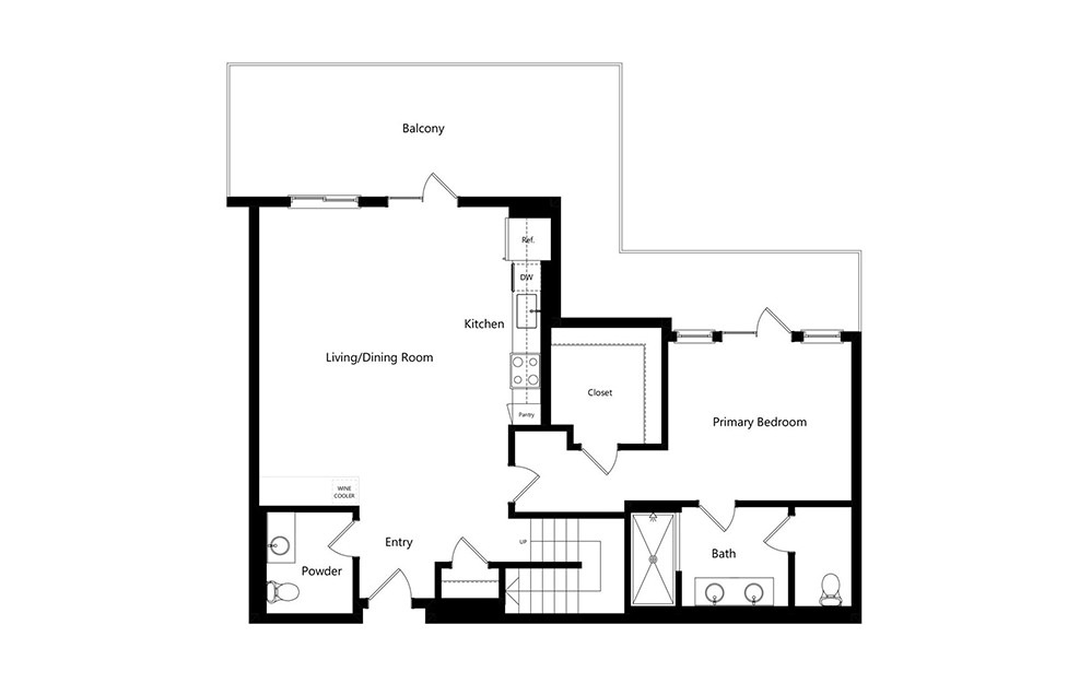 C3-PH - 3 bedroom floorplan layout with 2.5 baths and 1719 square feet. (Floor 1)