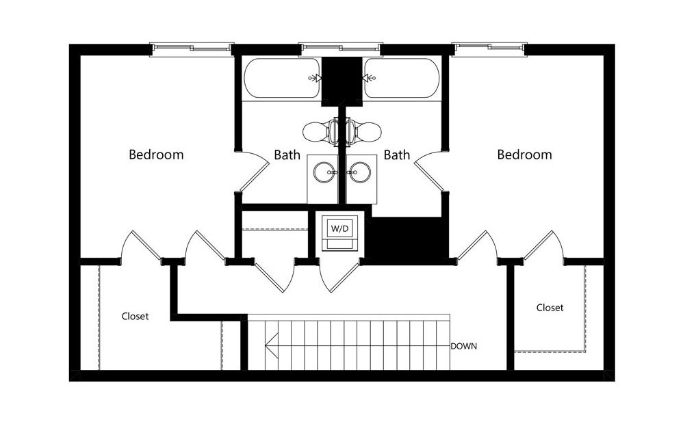 C4-PH - 3 bedroom floorplan layout with 3 baths and 1557 square feet. (Floor 2)