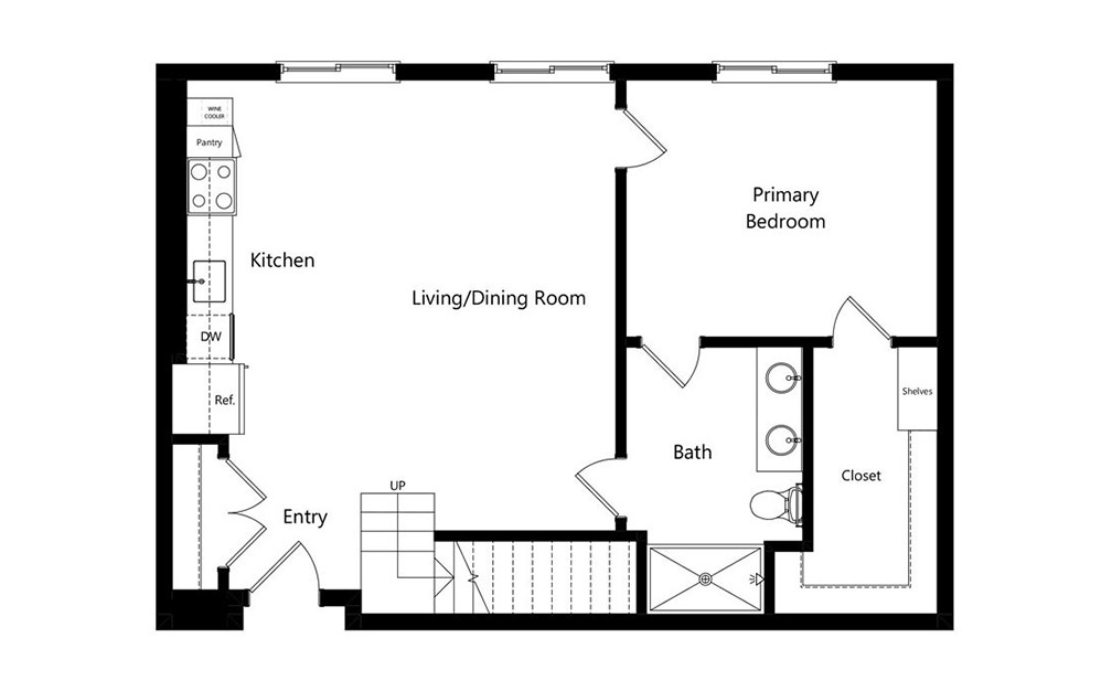 C4-PH - 3 bedroom floorplan layout with 3 baths and 1557 square feet. (Floor 1)