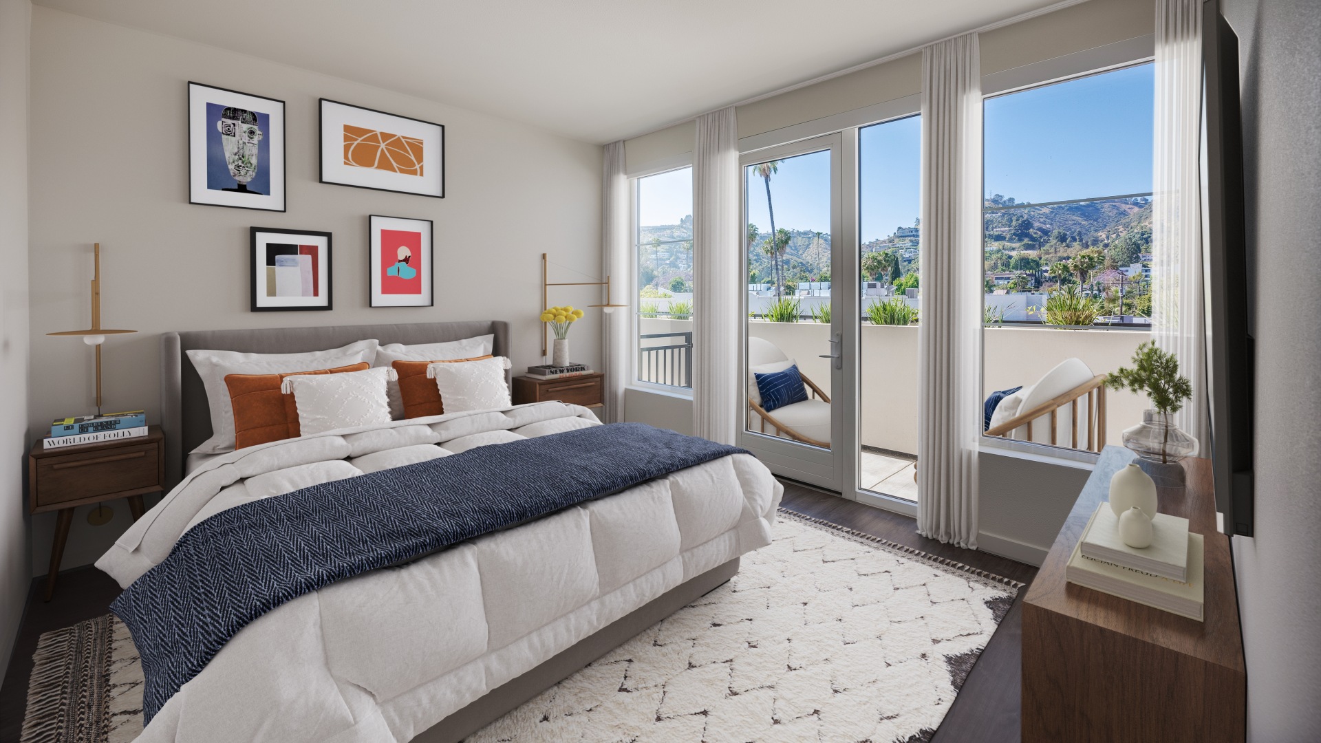 Penthouse Bedroom with Balcony 