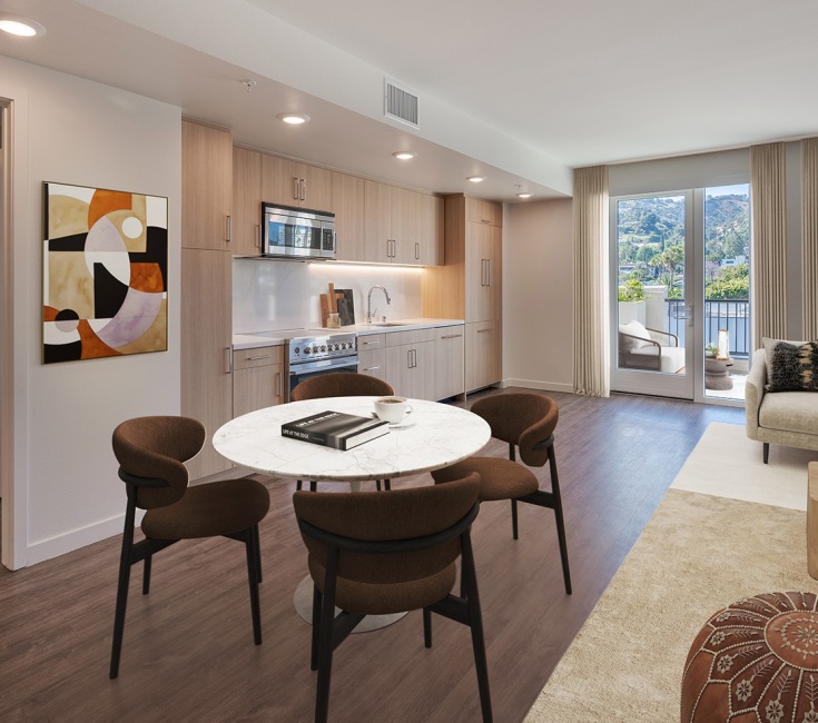 Picture of a wide open living area flooded with natural light