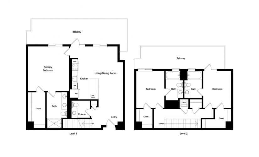 C2-PH - 3 bedroom floorplan layout with 3.5 baths and 1726 square feet.